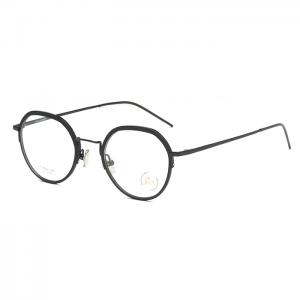 欧杰欧OJO 新款纯钛复古圆框眼镜 男女尼龙圈潮流近视眼镜钛架 金色