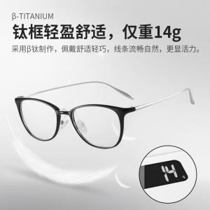 欧杰欧OJO 复古圆框纯钛眼镜 男女潮款文艺小清新韩版学生镜框 透灰色