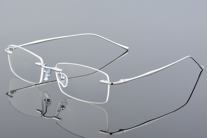 欧杰欧OJO 新款纯钛商务眼镜 男女超轻无框时尚近视眼镜钛架 银色