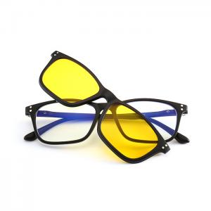 欧杰欧OJO 新款TR90三片装磁吸偏光套镜 负离子能量太阳镜防蓝光眼镜子母镜