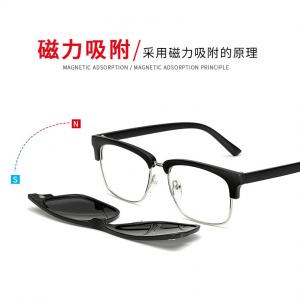 欧杰欧OJO 新款TR90三片装磁吸偏光套镜 经典复古太阳镜防蓝光眼镜子母镜