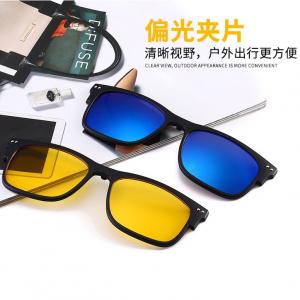 欧杰欧OJO 新款TR90三片装磁吸偏光套镜 经典复古太阳镜防蓝光眼镜子母镜