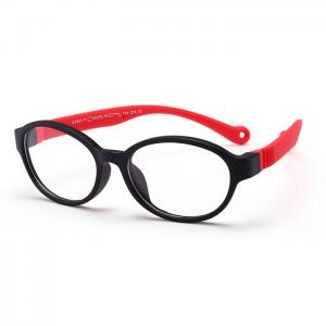 欧杰欧OJO 新款儿童硅胶眼镜 时尚潮流儿童可配近视眼镜架 黑框红腿
