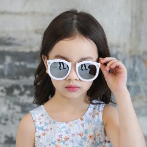欧杰欧OJO 新款儿童太阳镜 可爱兔子儿童墨镜 中童潮流太阳眼镜 亮黑全灰