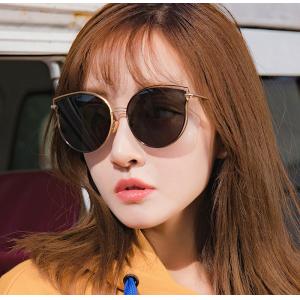 欧杰欧OJO 新款女式偏光金属墨镜 韩版个性潮流猫眼时尚网红太阳镜 金框粉色片