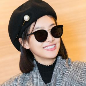 欧杰欧OJO 女款复古韩版墨镜 时尚潮流网红同款个性太阳镜 黑色