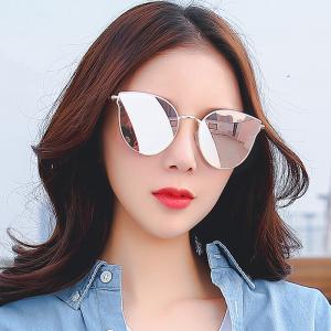 欧杰欧OJO 新款偏光网红墨镜女  个性韩版猫耳朵复古气质太阳镜 金框水银片