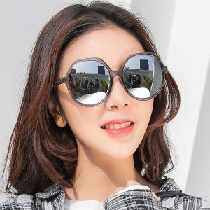 欧杰欧OJO 韩版新款女墨镜 网红同款复古原宿风大框偏光太阳镜 黑色框粉色
