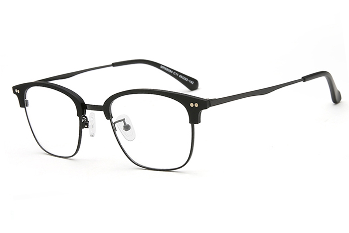 欧杰欧OJO 复古半框眼镜框 超轻TR90男女时尚潮流近视眼镜架 磨砂黑框