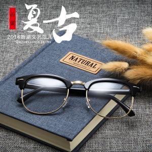 欧杰欧OJO 经典复古 超轻韩版TR90半框眼镜架 时尚潮流近视眼镜架 黑金色
