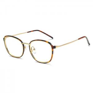 欧杰欧OJO 超轻TR90金属混合眼镜框 韩版复古方形近视眼镜架 亮黑框