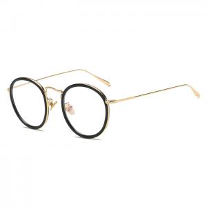 欧杰欧OJO 超轻TR90金属眼镜框 复古圆框潮流近视眼镜架 灰色