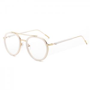 欧杰欧OJO TR90金属复古眼镜框 双梁潮流近视眼镜架 白色框