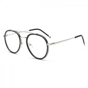 欧杰欧OJO 金属复古文艺眼镜框 时尚潮流近视眼镜架 亮黑框