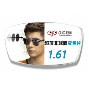欧杰欧变色镜片1.61 非球面近视眼镜片 变茶色