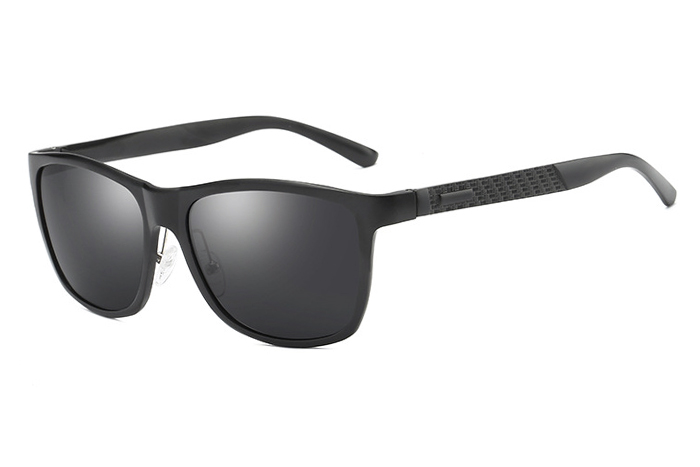 欧杰欧OJO 时尚男士铝镁偏光太阳镜 新款个性运动骑行驾驶墨镜 黑框黑灰片