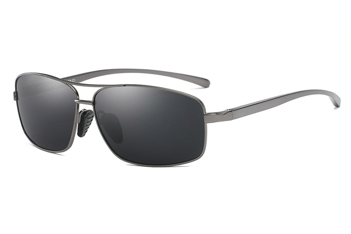 欧杰欧OJO 新款铝镁合金偏光太阳镜  男士运动骑行驾驶眼镜 银框黑灰片