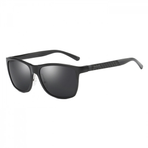 欧杰欧OJO 时尚男士铝镁偏光太阳镜 新款个性运动骑行驾驶墨镜 黑框黑灰片