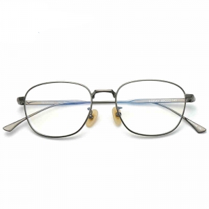 欧杰欧OJO 男女同款超轻钛金复古眼镜框 圆形近视防辐射钛架 黑银色