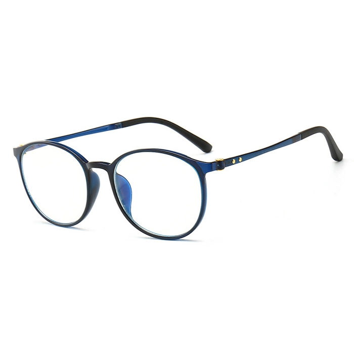 欧杰欧OJO 新款圆形防蓝光眼镜 轻巧女士平光电脑护目镜 透蓝框