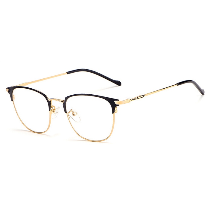 欧杰欧OJO 金属超轻复古眼镜框 时尚防蓝光眉框镜架 黑金色