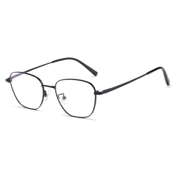 欧杰欧OJO 新款纯钛女男眼镜框 复古多边近视眼镜框 黑色
