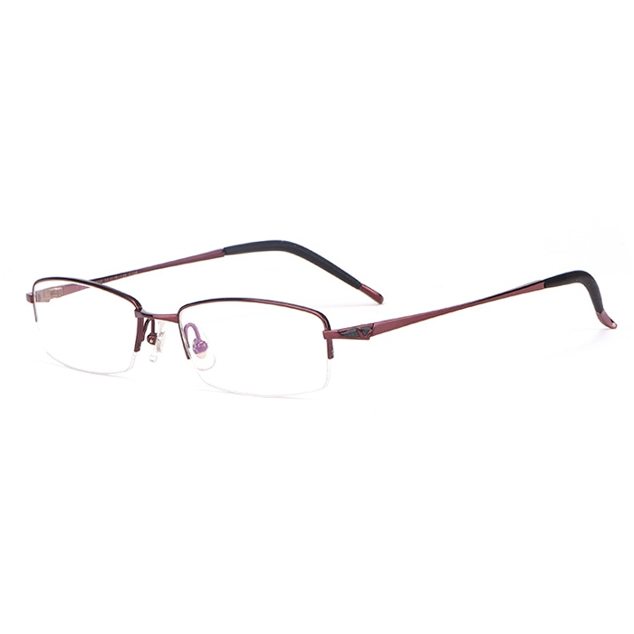 欧杰欧OJO 新款男士商务纯钛眼镜 男女半框大脸超轻商务眼镜 咖啡色