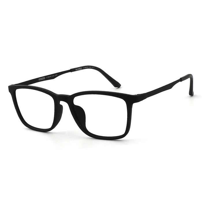 欧杰欧OJO 男款纯钛近视眼镜 超轻大框大脸时尚眼镜框 黑色