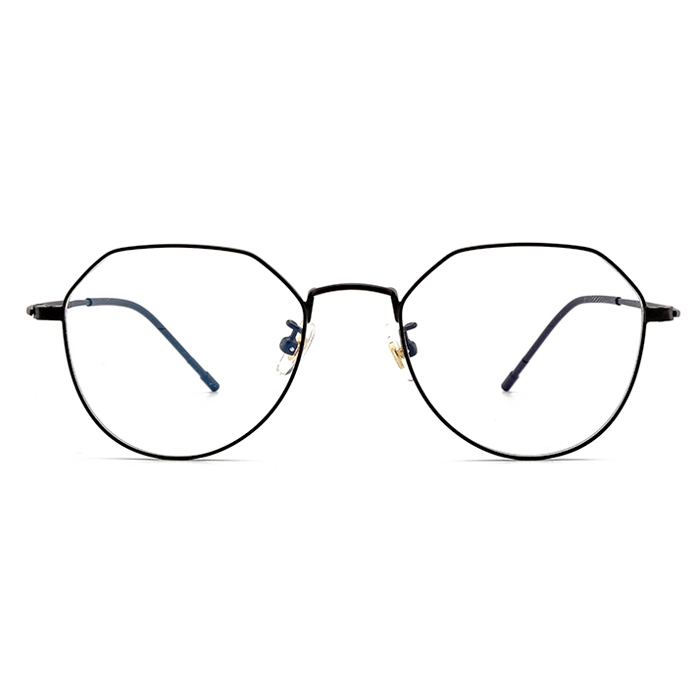 欧杰欧OJO 男女同款多边形防辐射眼镜 纯钛防蓝光近视眼镜框 黑色