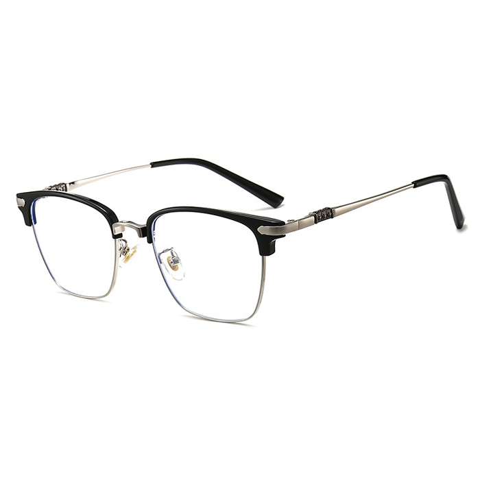 欧杰欧OJO 新潮款TR90全框眼镜框 文艺复古男女近视眼镜架 黑银色