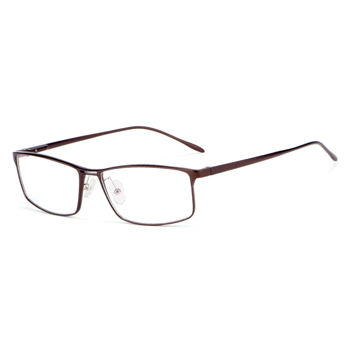 欧杰欧OJO 超轻铝镁合金属眼镜框 男士方框商务近视眼镜框 咖色框