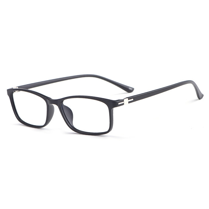 欧杰欧OJO 新款男女TR90眼镜框 透明色方形超轻近视眼镜架 磨砂黑
