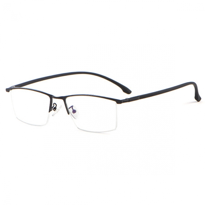 欧杰欧OJO 新款超轻商务眼镜 半框金属柔韧塑钢镜腿眼镜 黑色