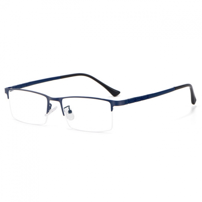 欧杰欧OJO 经典款商务男士金属眼镜架  超轻半框品质眼镜框 蓝框