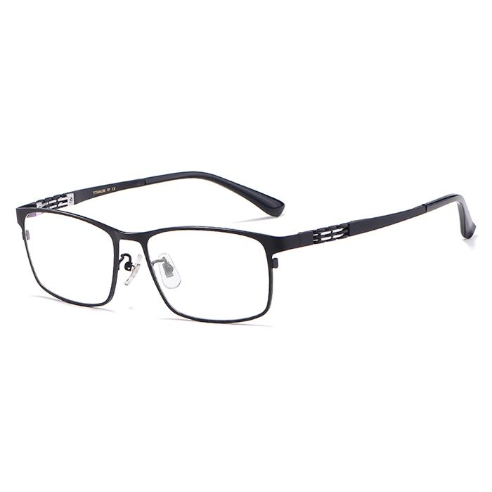 欧杰欧OJO 新款男士纯钛眼镜框 超轻商务高端全框眼镜架 黑色