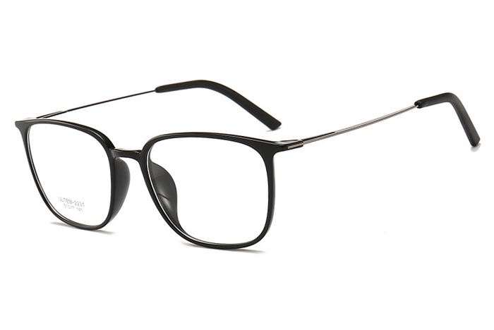 欧杰欧OJO 新款文艺男女简约眼镜框 轻巧韧性大框塑钢眼镜框 亮黑框