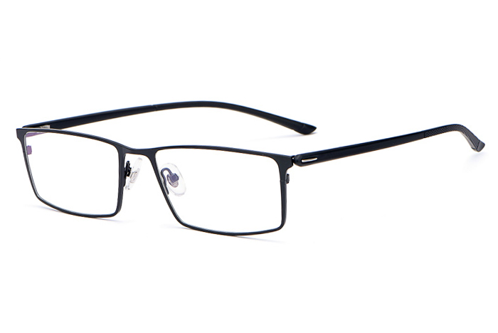 欧杰欧OJO 男士超轻商务眼镜框 全框金属合金方框近视眼镜架 黑色