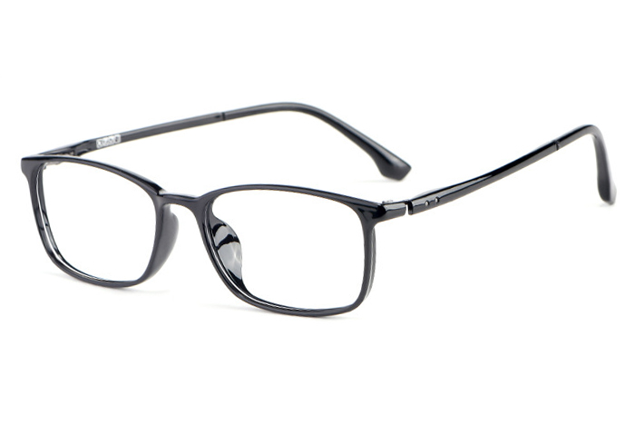 欧杰欧OJO 新款塑钢眼镜框 超轻休闲大框全框男女眼镜 亮黑色