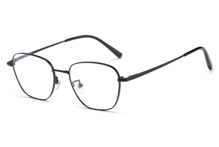 欧杰欧OJO 新款纯钛女男眼镜框 复古多边近视眼镜框 黑色