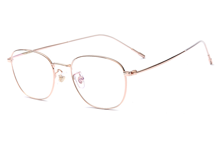 欧杰欧OJO 新款复古金属眼镜架 男女款超轻β钛圆框J近视眼镜框 金色