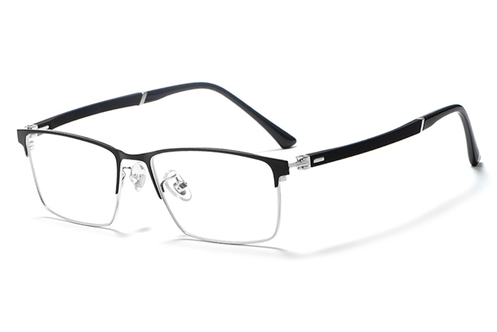 欧杰欧OJO 新品商务男士全框近视眼镜框 钛合金超轻光学眼镜架 黑银
