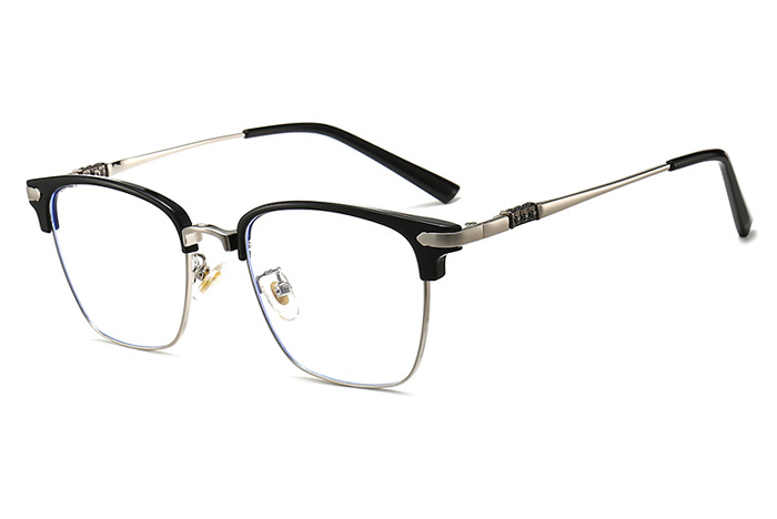 欧杰欧OJO 新潮款TR90全框眼镜框 文艺复古男女近视眼镜架 黑银色