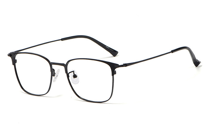 欧杰欧OJO 新款复古合金眼镜框 男款金属方框复古眼镜架 黑色