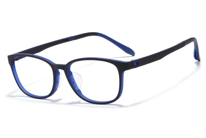 欧杰欧OJO 新款全框TR眼镜架 双色弹性漆男女近视眼镜框 黑蓝