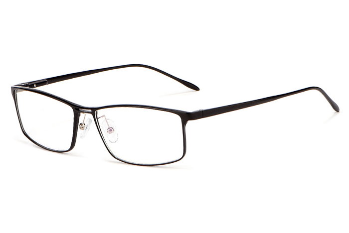 欧杰欧OJO 超轻铝镁合金属眼镜框 男士方框商务近视眼镜框 黑色框