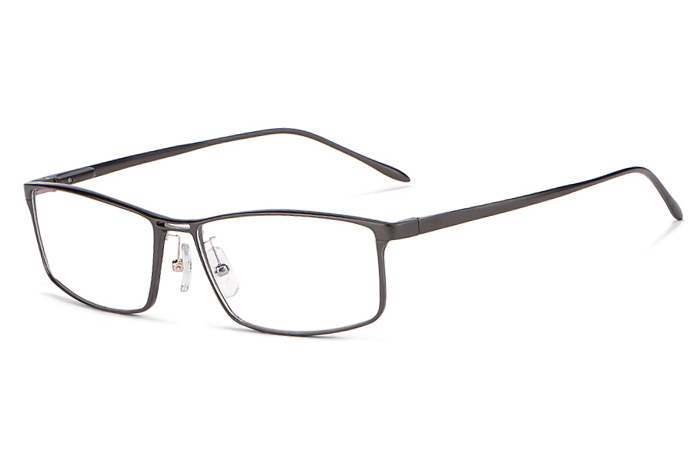 欧杰欧OJO 超轻铝镁合金属眼镜框 男士方框商务近视眼镜框 枪色框