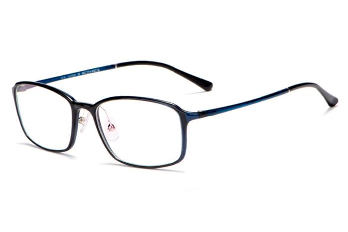 欧杰欧OJO 新款TR90休闲全框眼镜架 透色弹性漆男女款眼镜框 蓝色