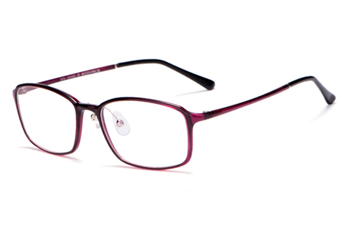 欧杰欧OJO 新款TR90休闲全框眼镜架 透色弹性漆男女款眼镜框 紫色