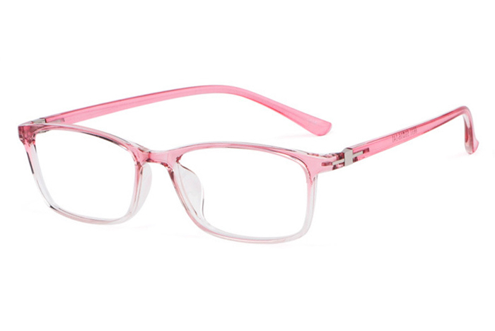 欧杰欧OJO 新款男女TR90眼镜框 透明色方形超轻近视眼镜架 透粉