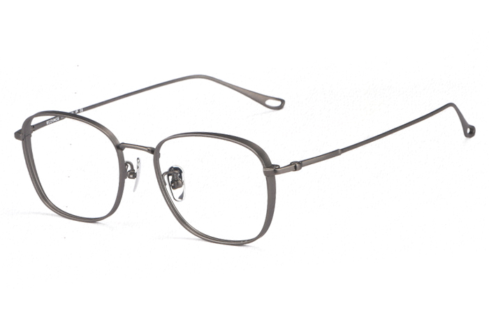 欧杰欧OJO 新款纯钛全框复古眼镜架 厚边高度近视眼镜框 枪色